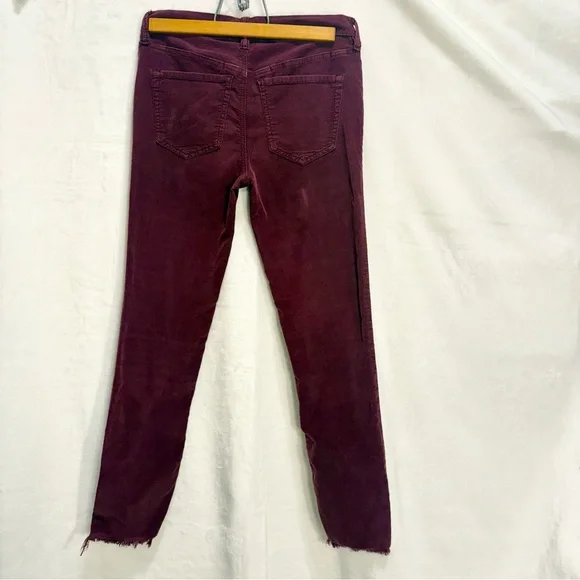 Free People Reagan High-Rise Corduroy Skinny Pants | Burgundy - Picture 3 of 8